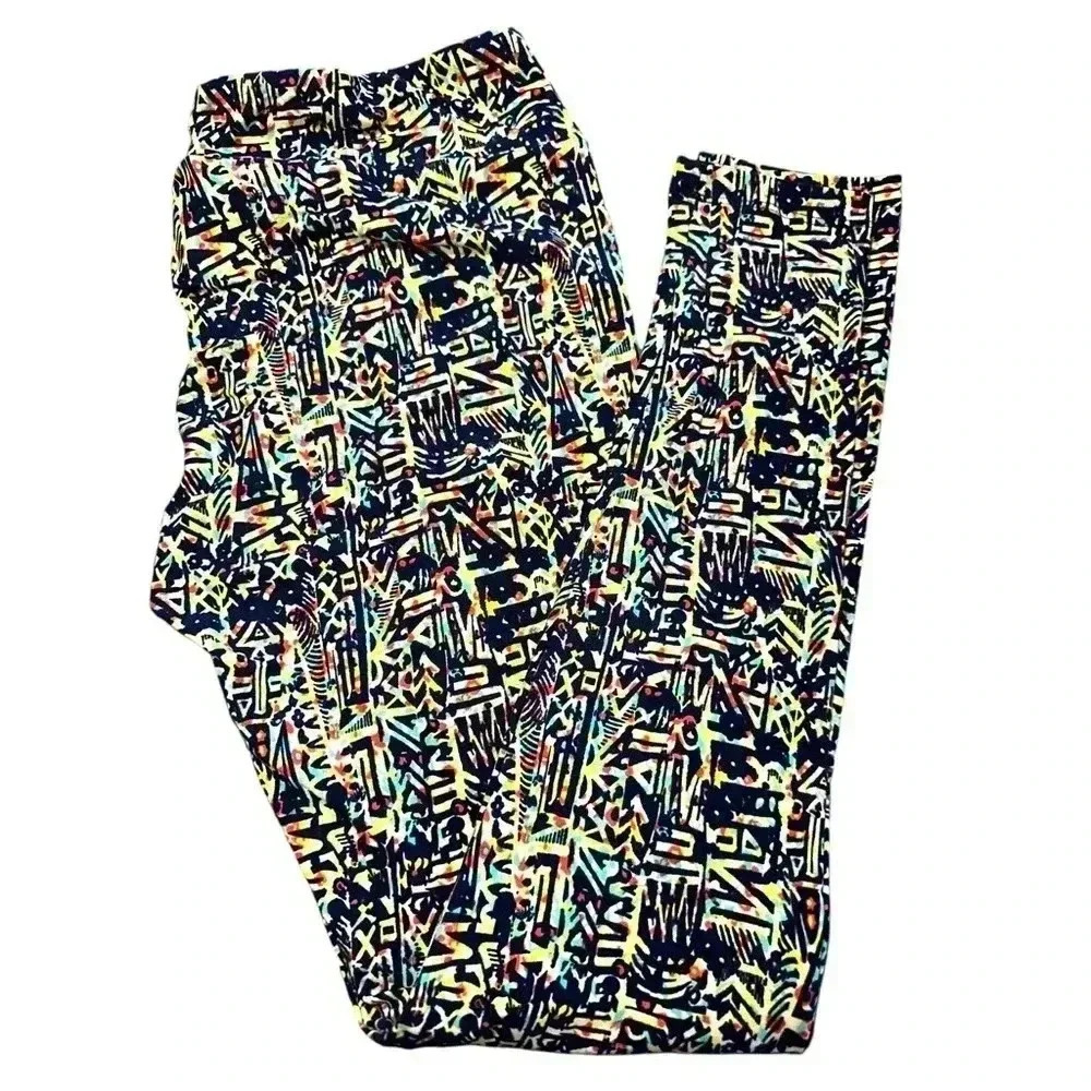 Lularoe TC geomet pattern on pattern leggings. OG designer Patrick quality & fit